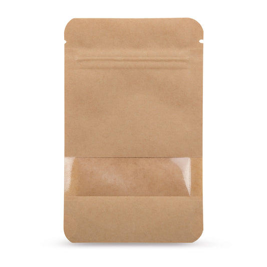 Sachet à fond plat en papier kraft avec fenêtre transparente Base