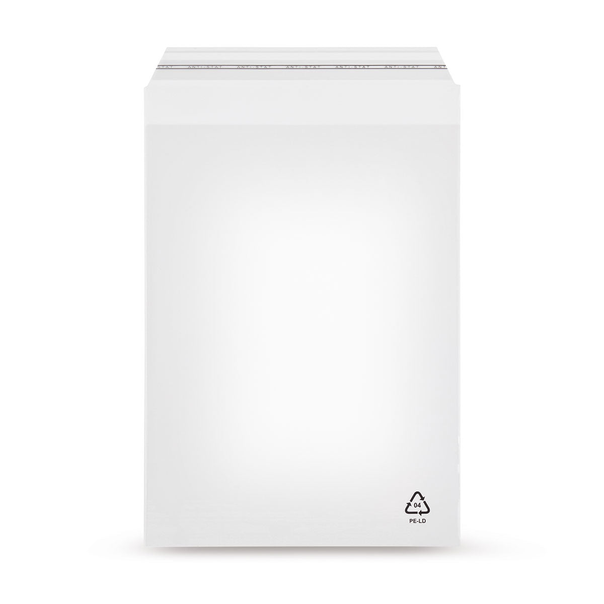 Sachet adhésif en rLDPE avec partie recyclée, rabat biseauté sans trou d'aération, 40 mµ