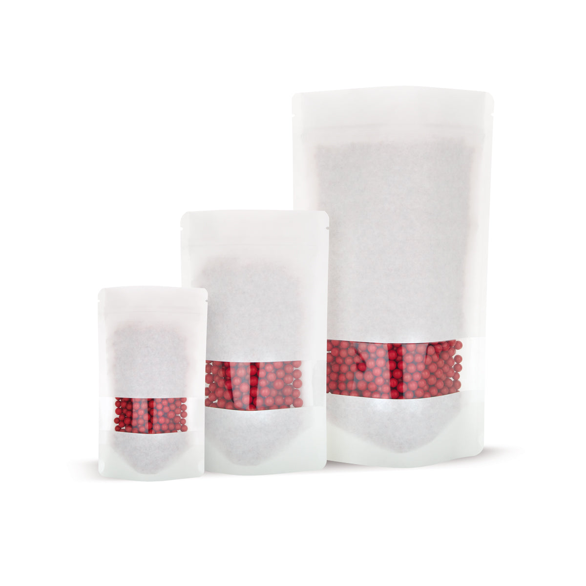 Sachet à fond plat en papier kraft blanc avec fenêtre 6-WEB