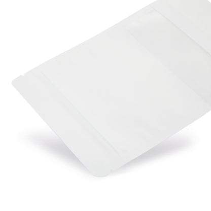 Sachet à fond plat en papier kraft blanc avec fenêtre 3-WEB