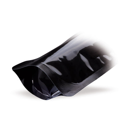 Sachets à fond plat noirs avec valve de protection de l'arôme Détail 4