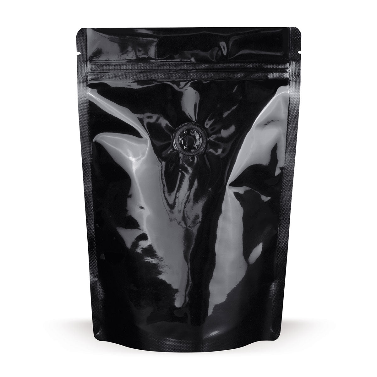 Sachets à fond plat noirs avec valve de protection de l'arôme Détail 5